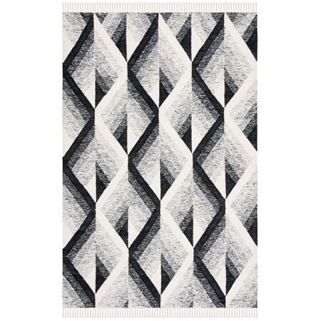 Safavieh 5 x 8 ft. Kilim Contemporary Hand Loomed Rectangle Rug Ivory & Black KLM527A-5